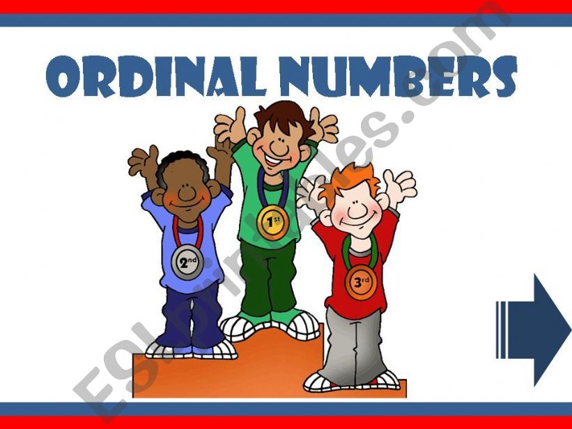 ORDINAL NUMBERS - GAME powerpoint