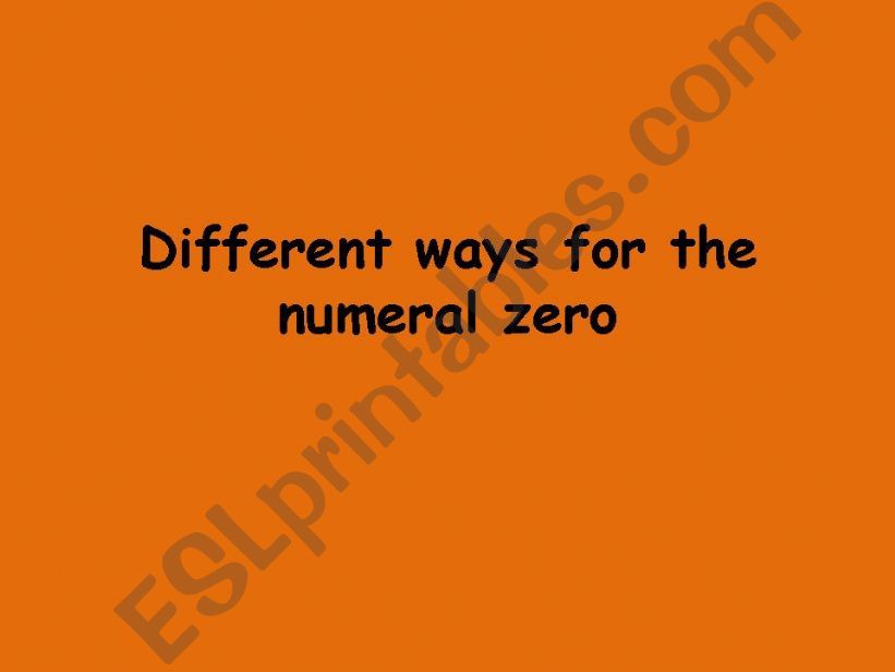 Different names for 0 (zero)!!