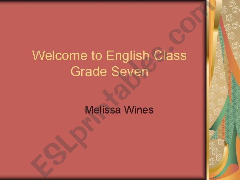 First Lecture of the year-7th grade