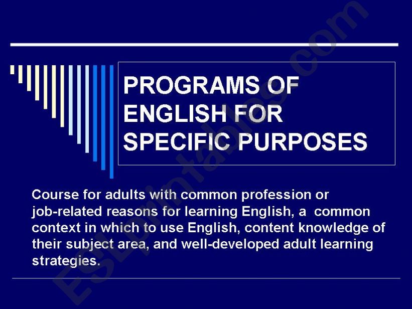 DEVELOPING ESP COURSES powerpoint