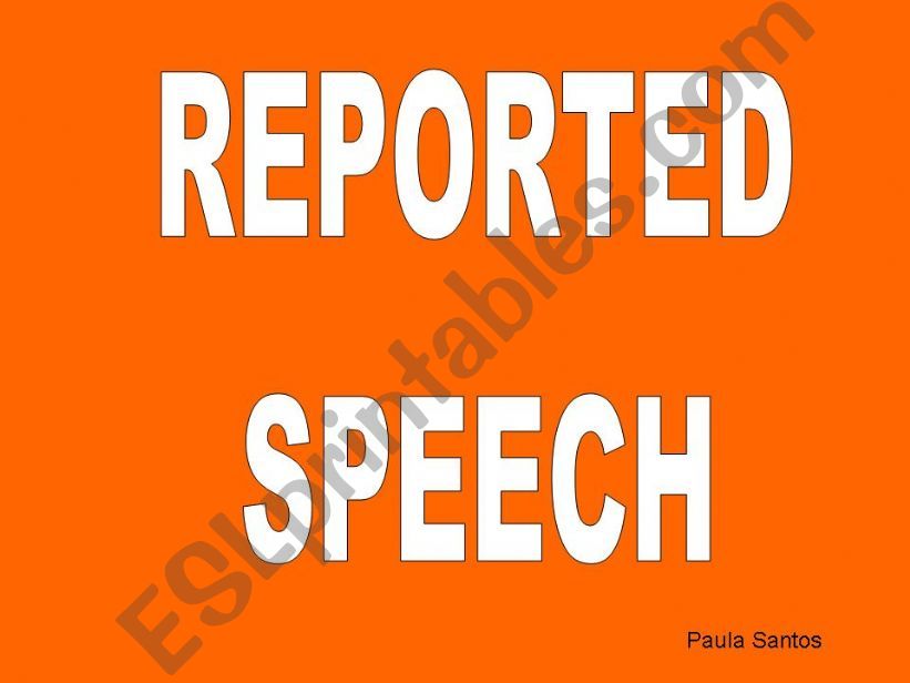 Reported Speech powerpoint