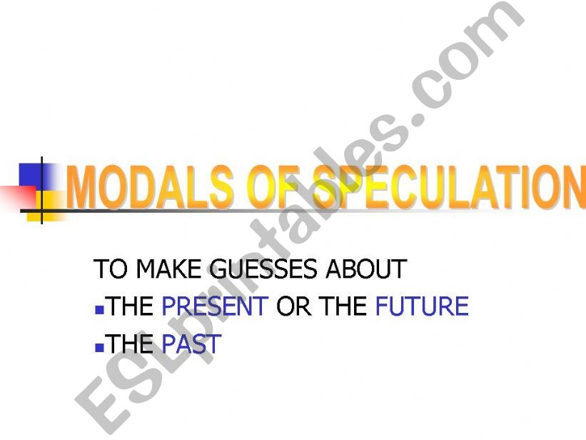 Modals of Speculation powerpoint