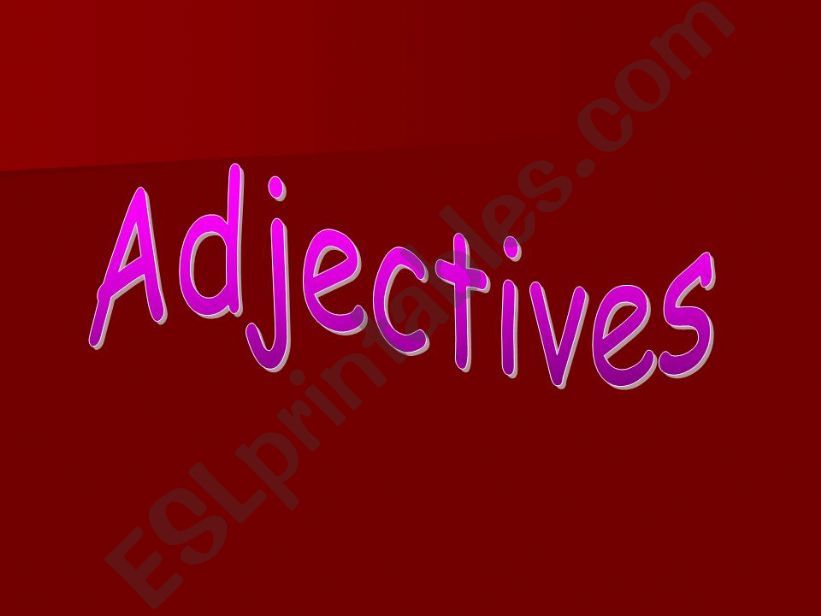 Adjectives powerpoint