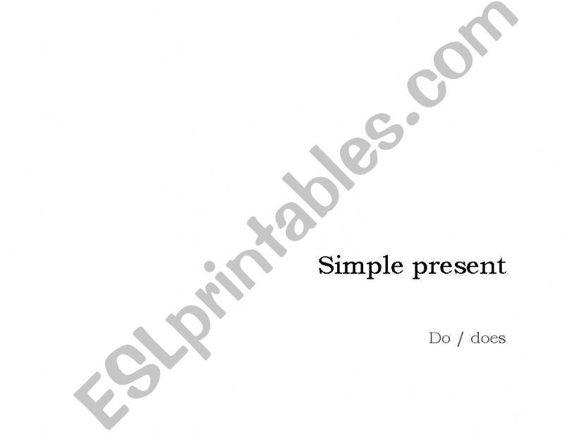 Simple present - do and does powerpoint