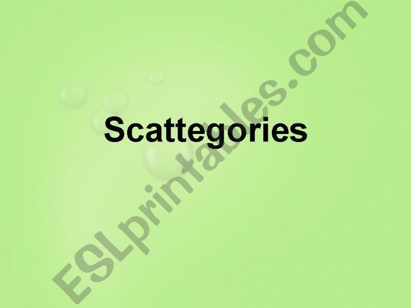 Scattegories Game - Super Fun powerpoint