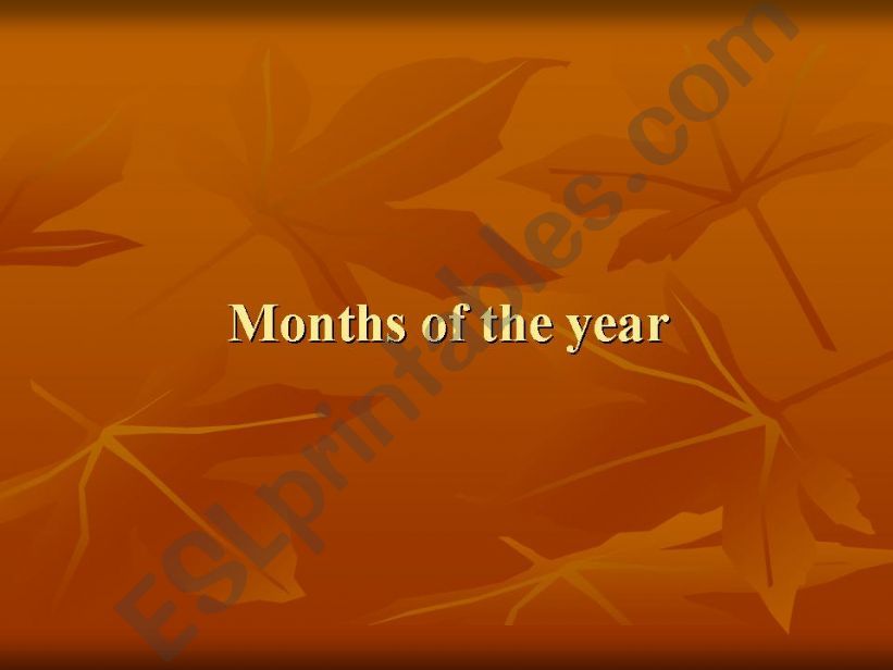 months of the year powerpoint