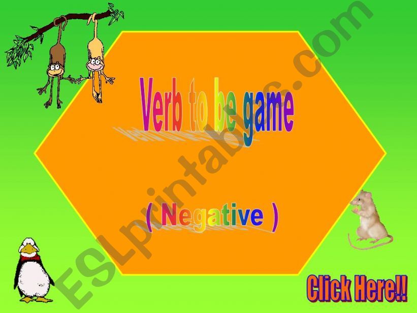 Verb to be ( Negative ) game powerpoint