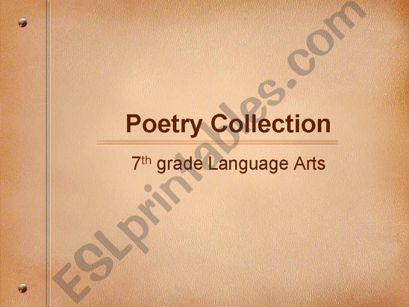 Poetry Collection powerpoint