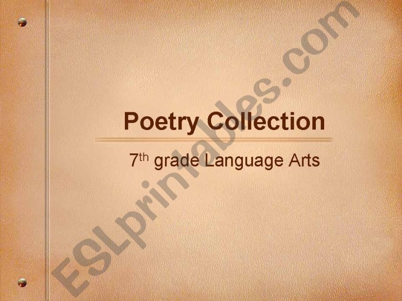 Poetry Collection powerpoint