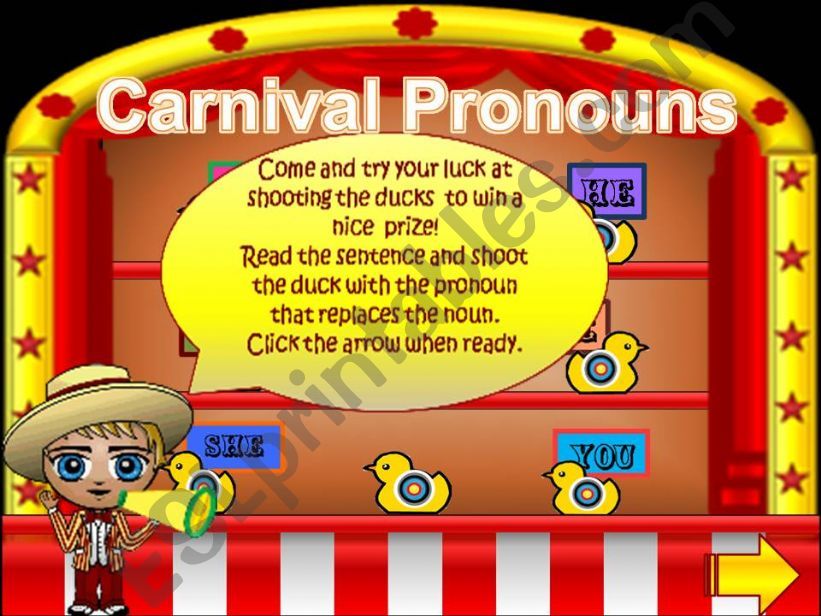 Carnival  Pronouns 1/2 powerpoint