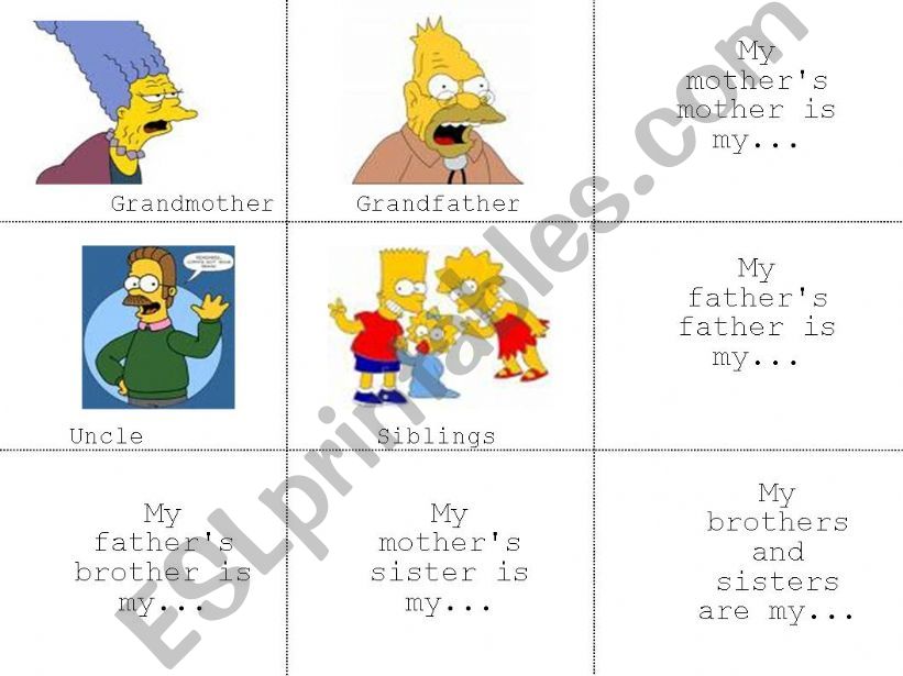 Family memory game powerpoint