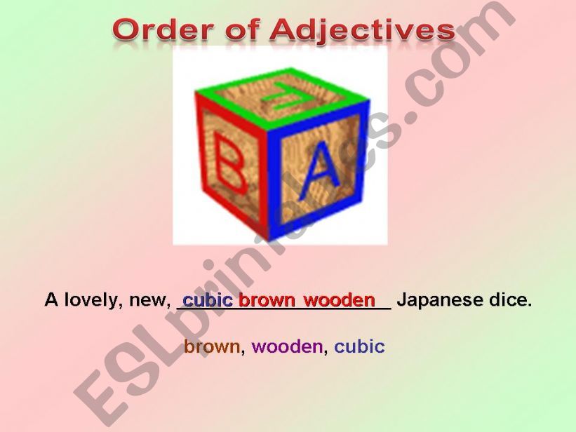 Order of Adjectives - Practice 2