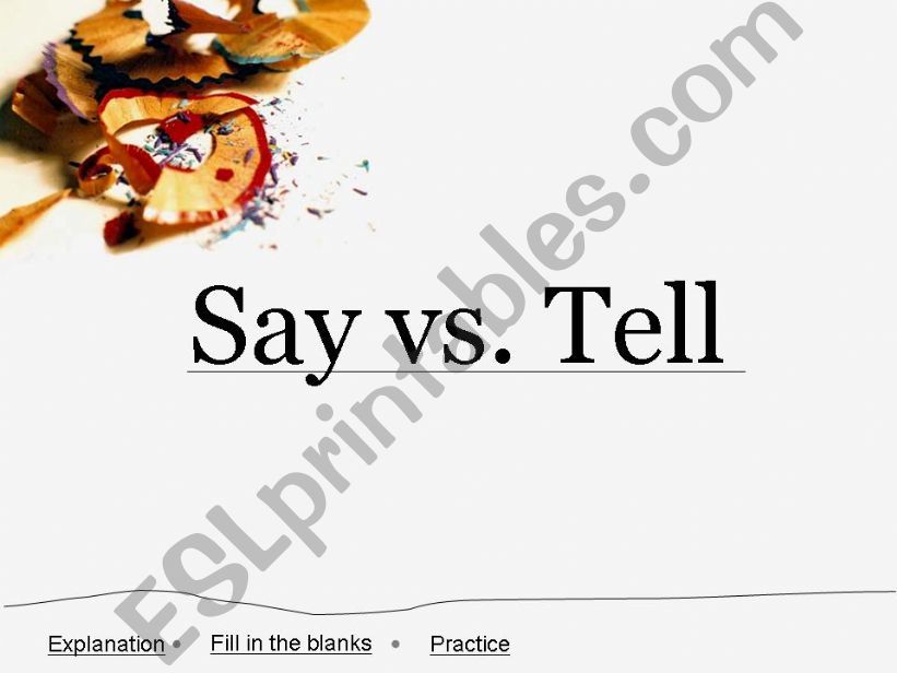 Say vs. Tell powerpoint