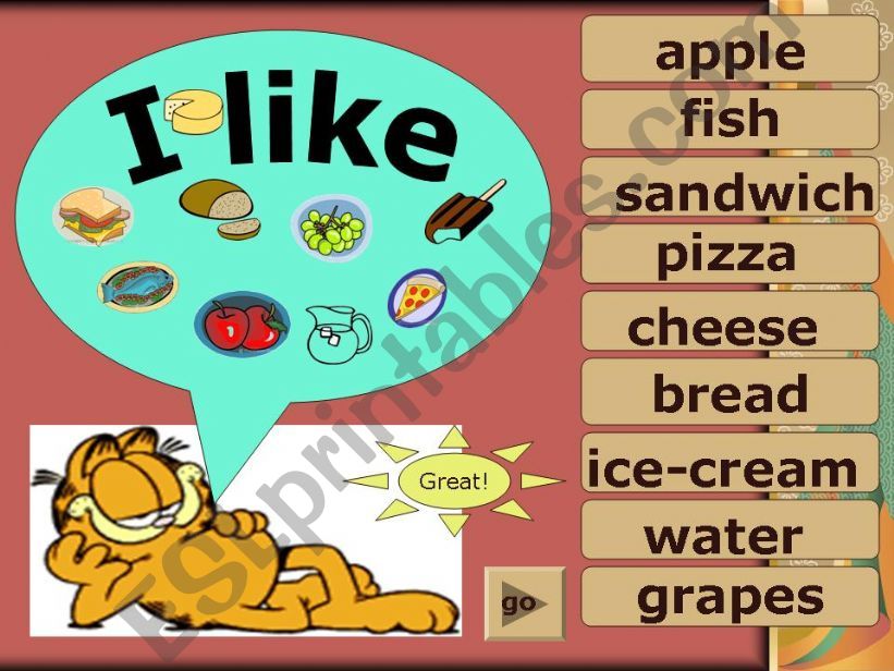 food with Garfield powerpoint