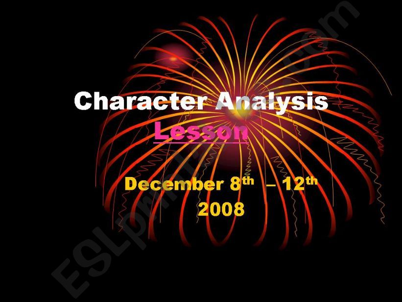 Character Analysis Powerpoint powerpoint