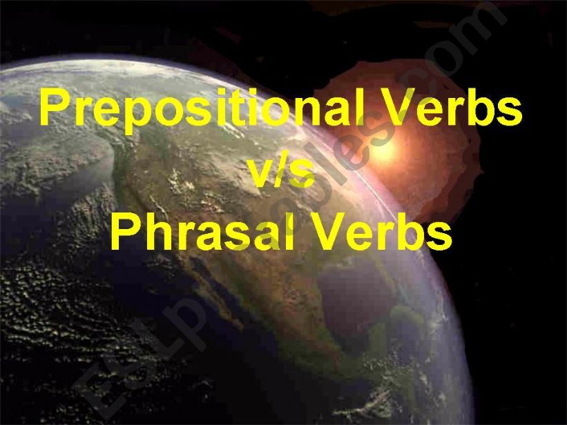 Prepositional verbs powerpoint