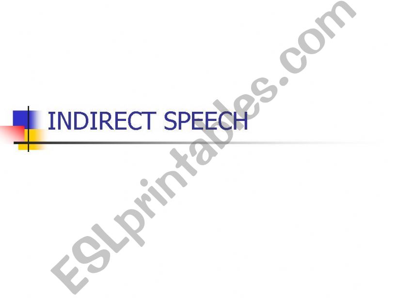 indirect speech powerpoint