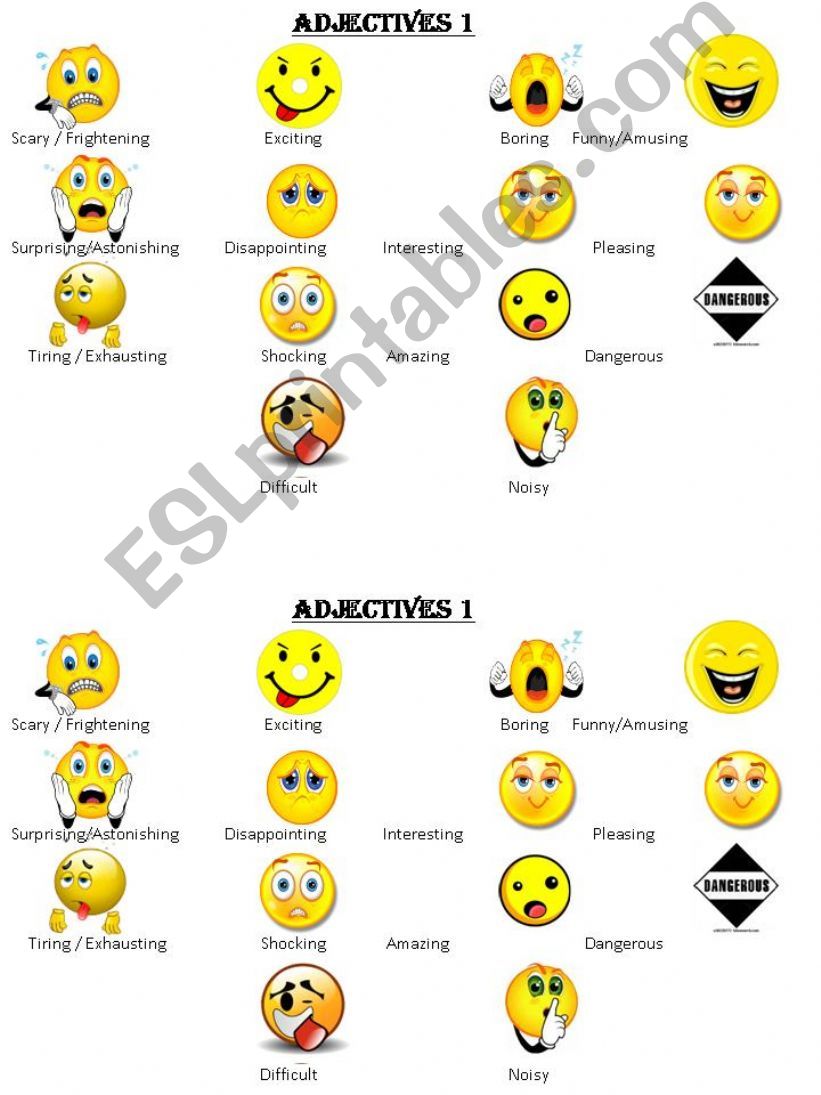 adjectives + smiley powerpoint