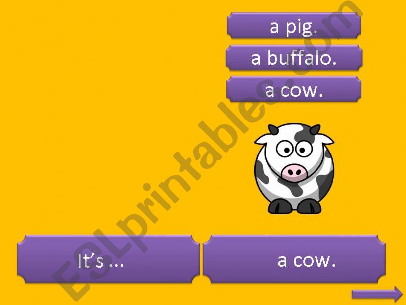Animal Quiz - Part 2 (cow, rooster, turtle)