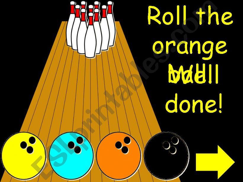Bowling with Colours - Part 2 (orange, black, and blue)