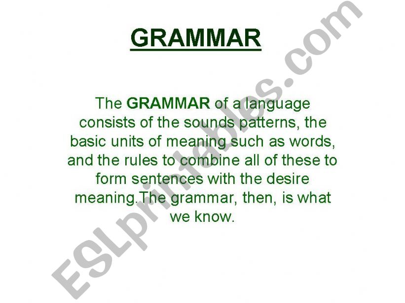 GRAMMAR ( LINGUISTICS) powerpoint