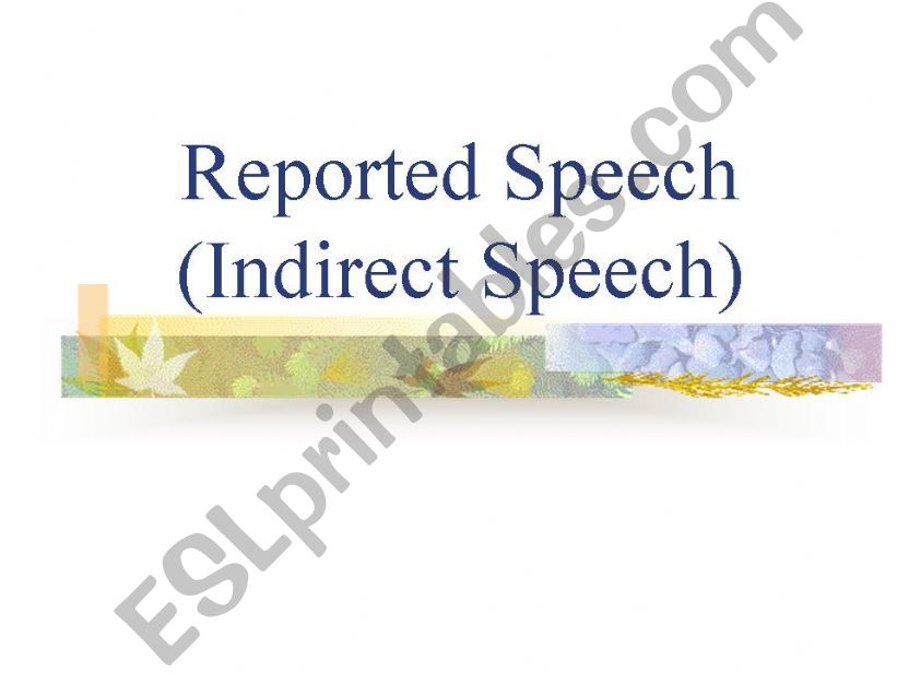 Reported Speech powerpoint