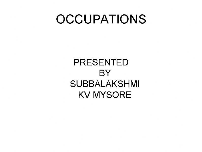 OCCUPATIONS powerpoint