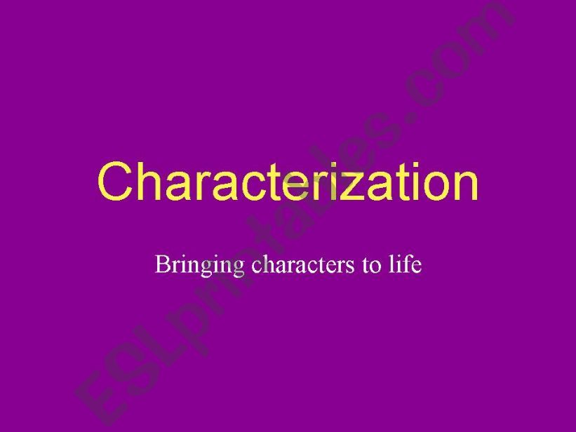 Characterization powerpoint