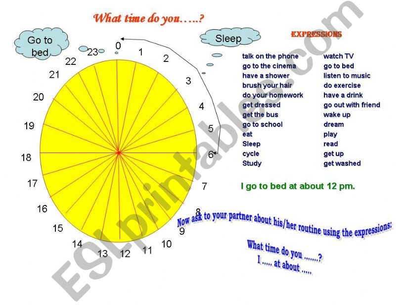 Daily routine 3rd person powerpoint