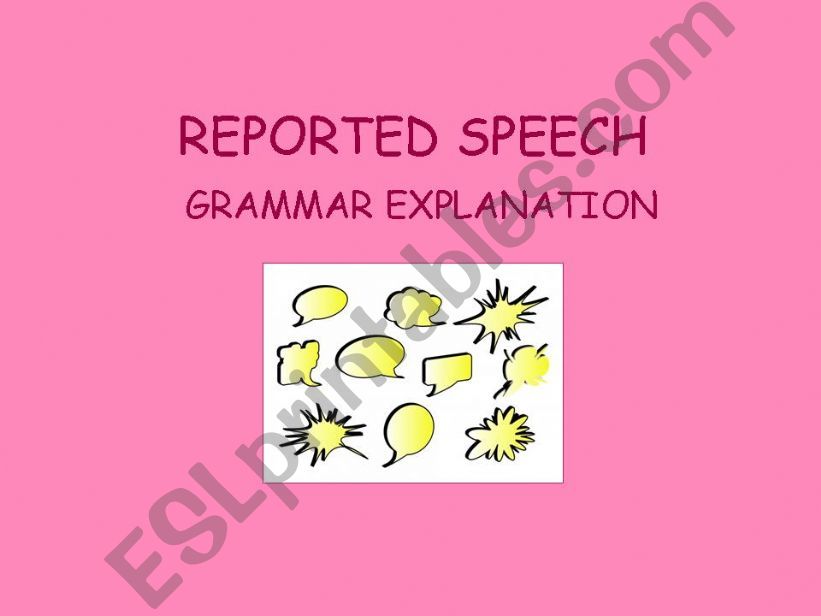 REPORTED SPEECH powerpoint