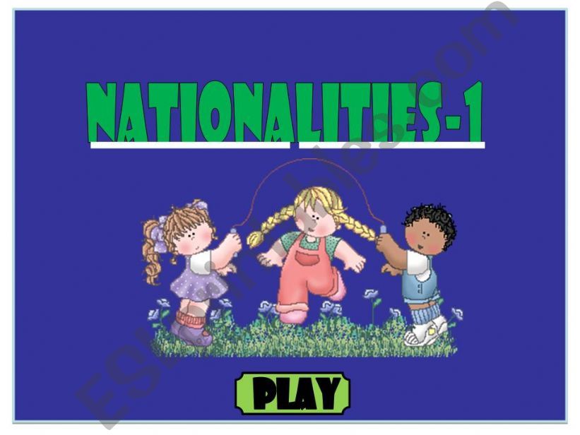 NATIONALITIES - GAME 1/2 powerpoint