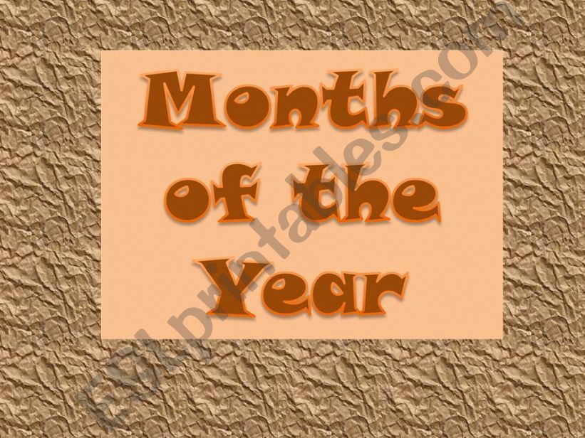months of the year (1 of 2) powerpoint