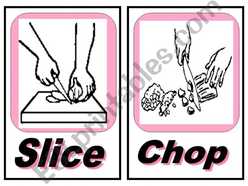 Cooking Vocabulary flash cards