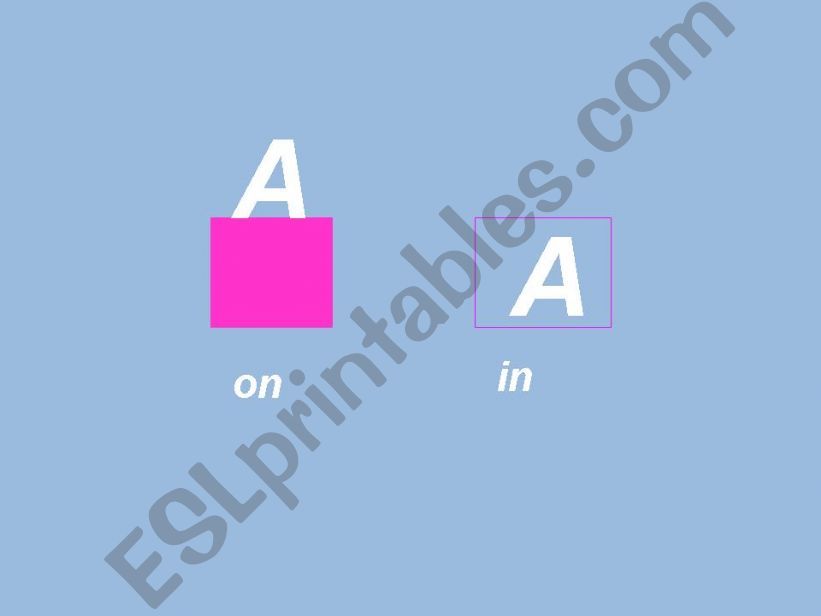 prepositions of place (in, on, to, at)