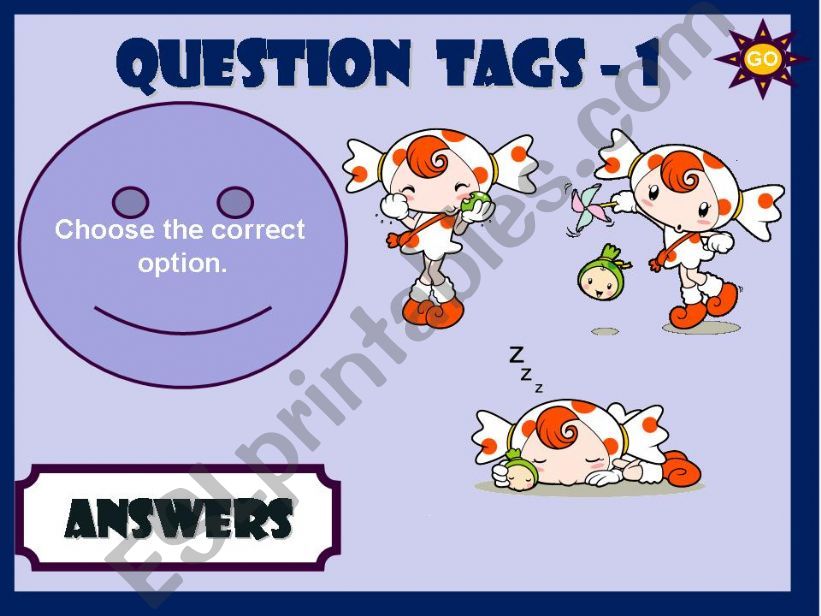 QUESTION TAGS - GAME 1/2 powerpoint