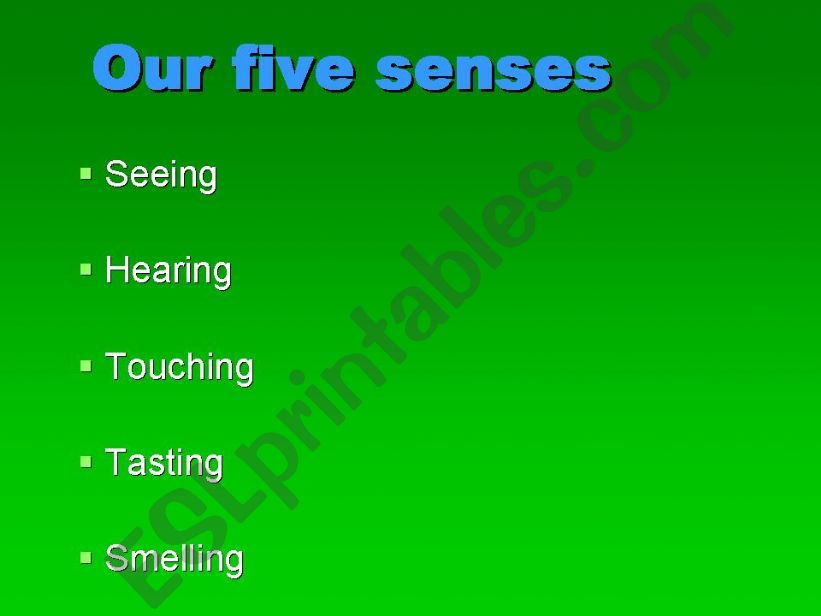 Our five senses powerpoint