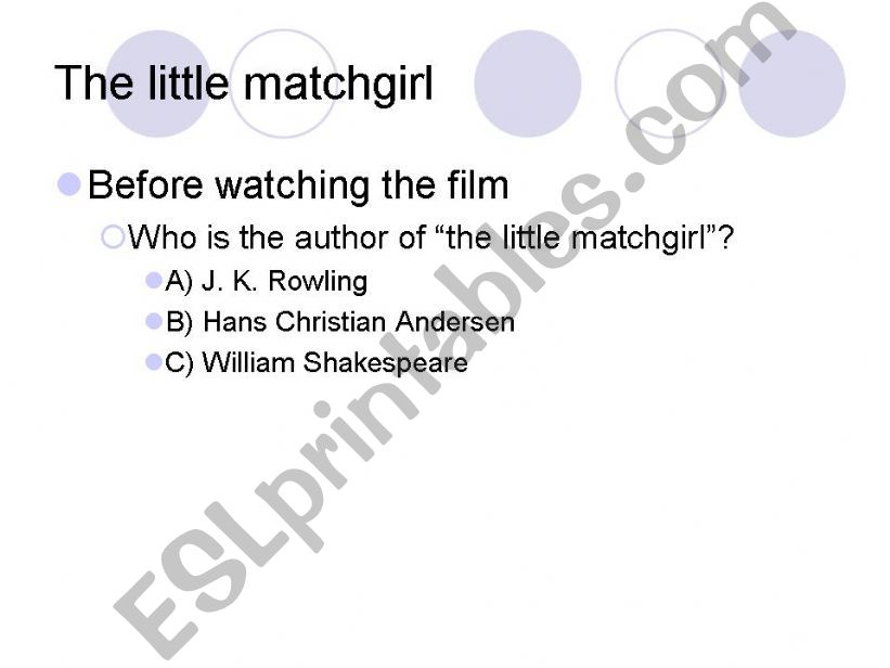 the little matchgirl powerpoint