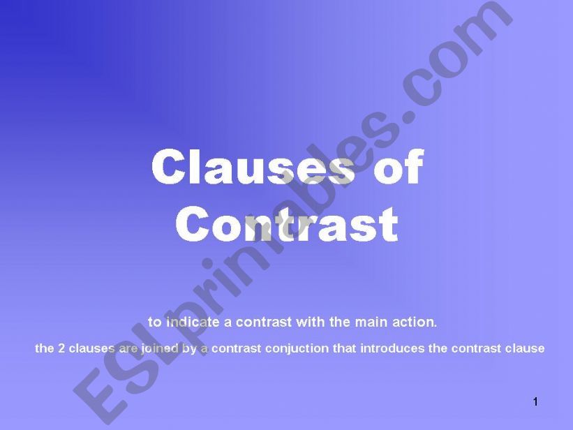 clause of contrast powerpoint