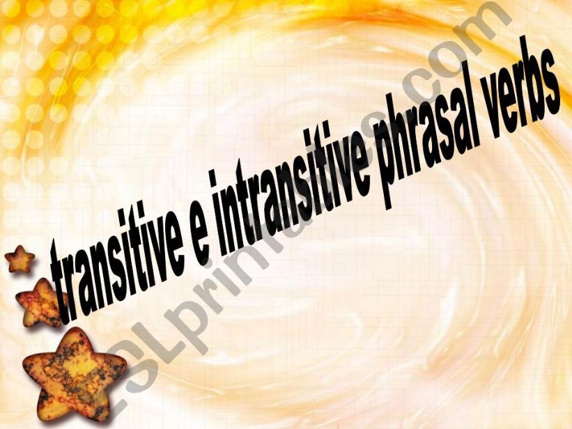 transitive e intrasitive verbs