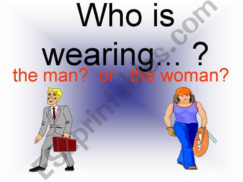 Clothes - who is wearing ...? powerpoint