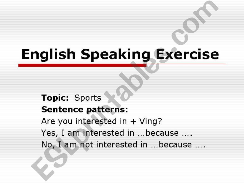 Speaking Exercise powerpoint