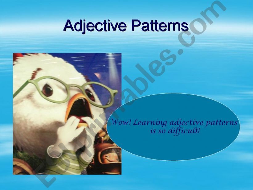 Adjective Patterns powerpoint