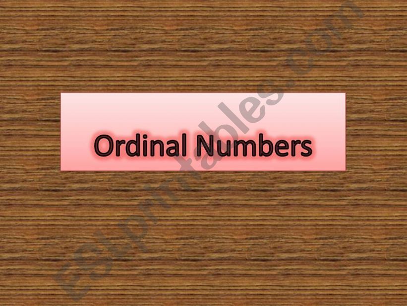 ordinal numbers powerpoint