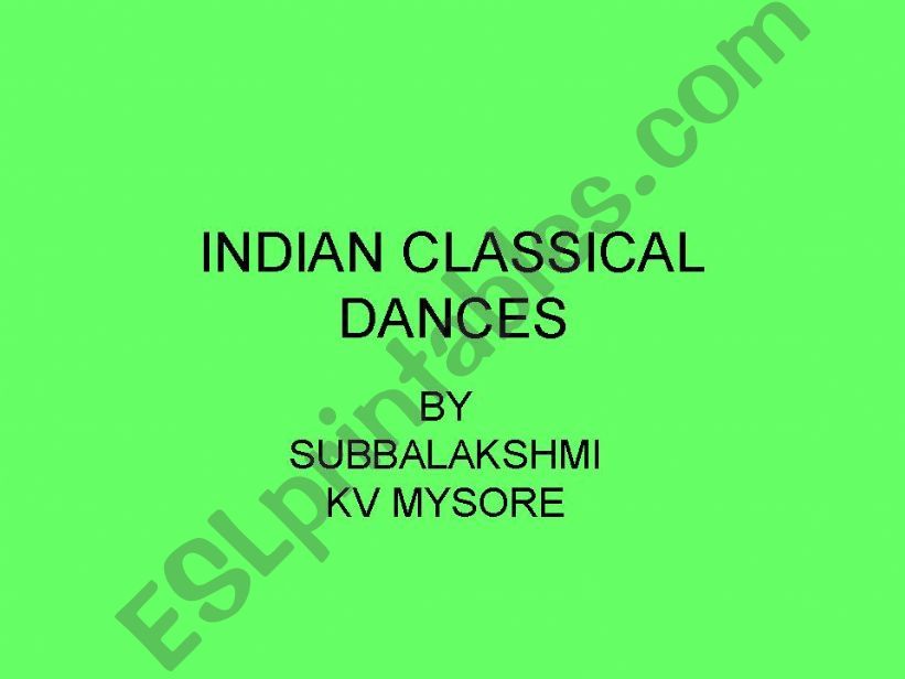 INDIAN CLASSICAL DANCES powerpoint