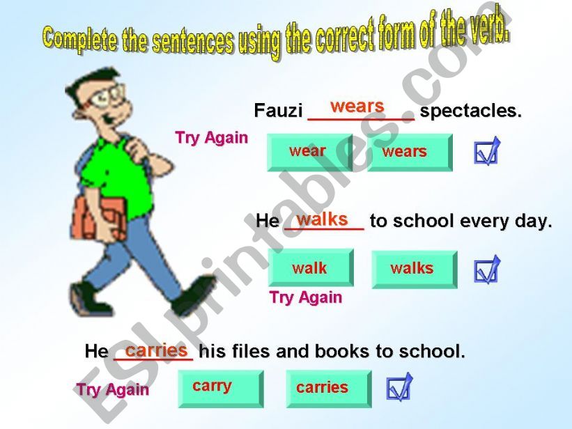 Subject Verb Agreement - Interactive