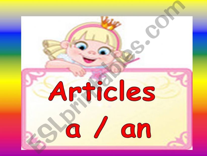 Articles ( a- an ) / part 1 powerpoint