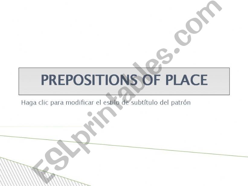 prepositions of place powerpoint