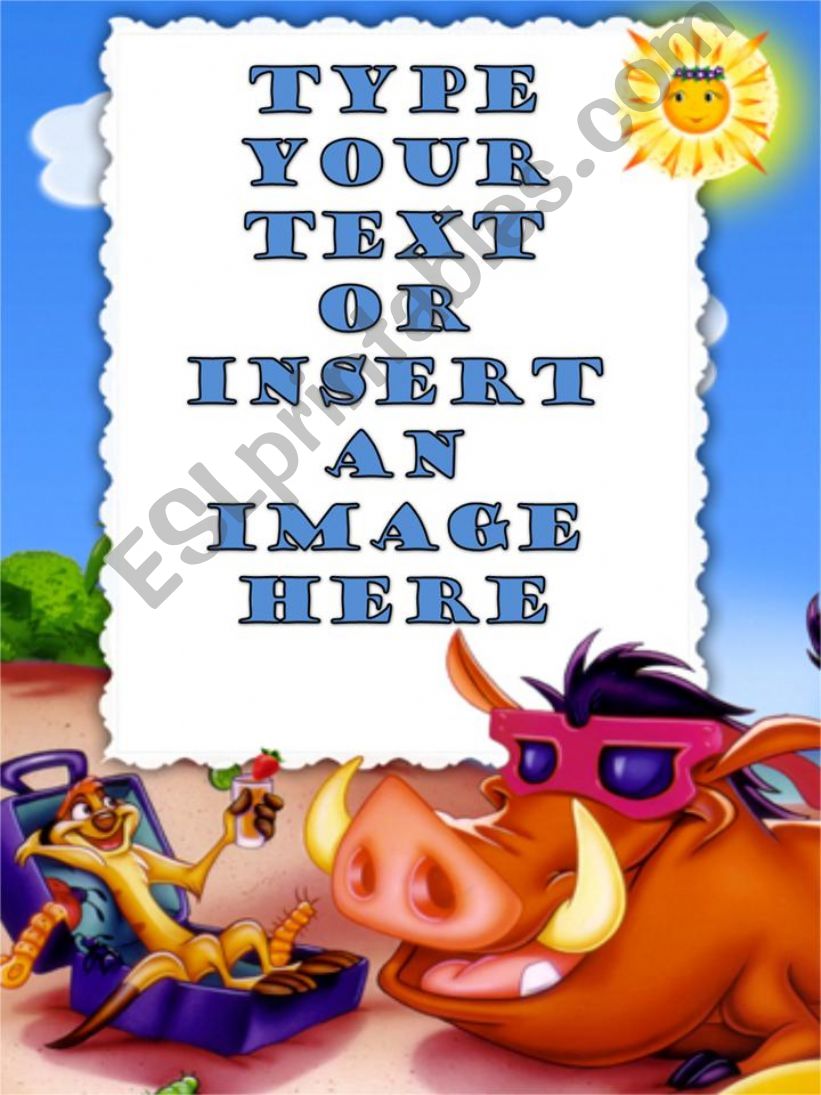 Pumba&Timon Summer Template powerpoint