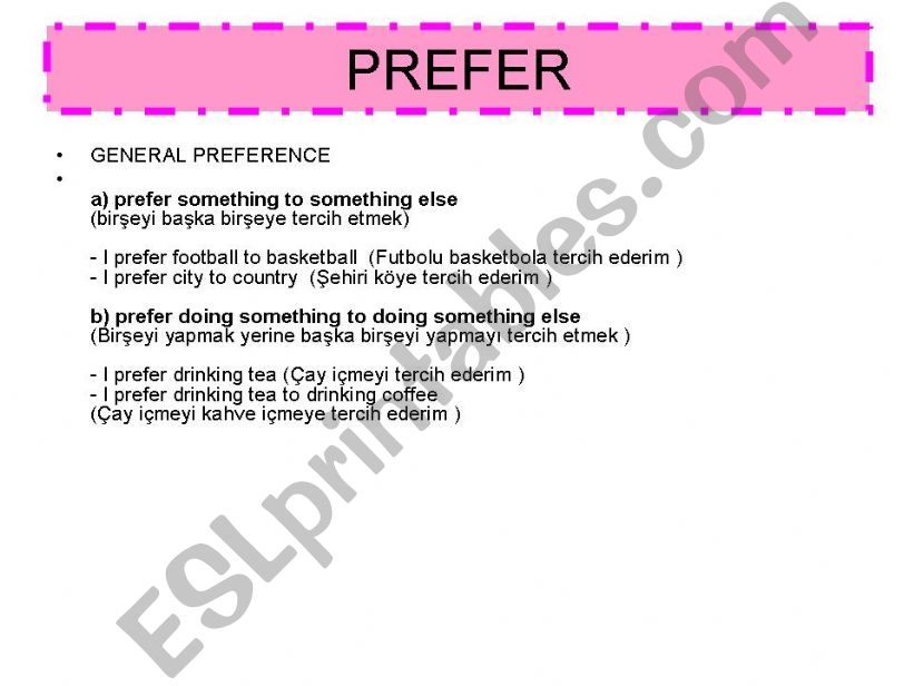 Would Rather-Prefer powerpoint