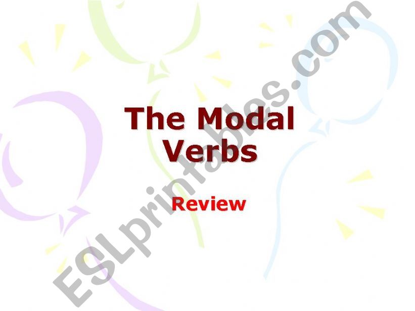 the Modal Verbs powerpoint